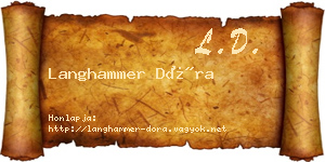 Langhammer Dóra névjegykártya